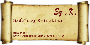 Szécsy Krisztina névjegykártya