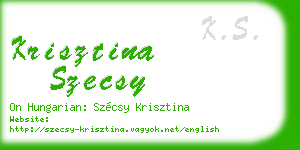 krisztina szecsy business card
